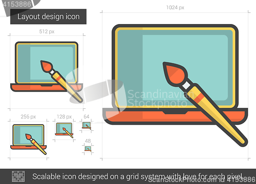 Image of Layout design line icon.