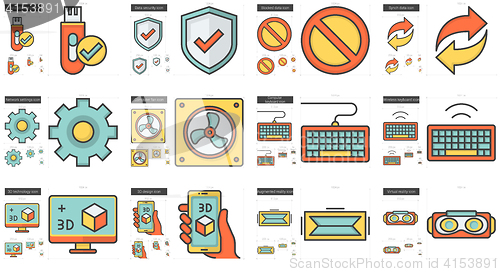 Image of Gadgets line icon set.