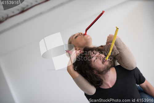 Image of romantic couple celebrating
