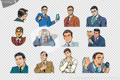 Image of Retro businessmen pop art collection