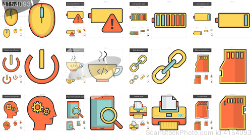 Image of Technology line icon set.