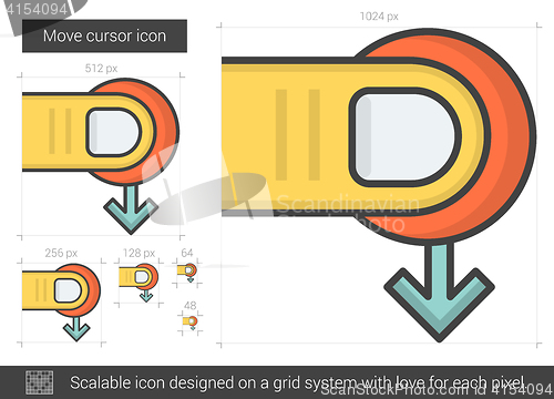 Image of Move cursor line icon.