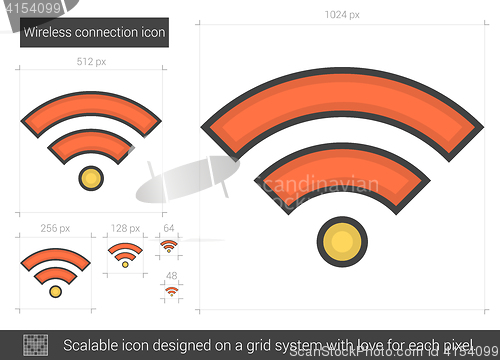 Image of Wireless connection line icon.