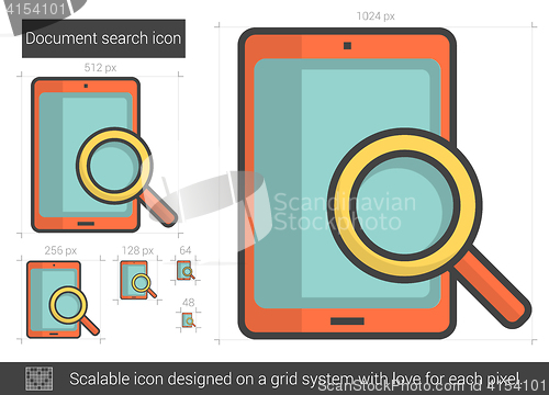 Image of Document search line icon.