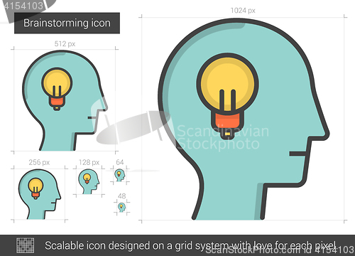 Image of Brainstorming line icon.
