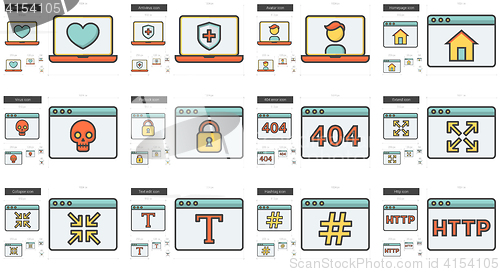 Image of Application line icon set.