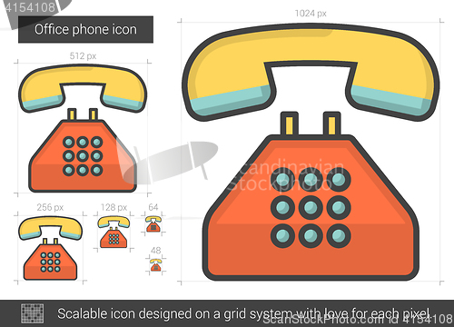 Image of Office phone line icon.