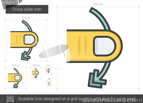 Image of Cross-slide line icon.