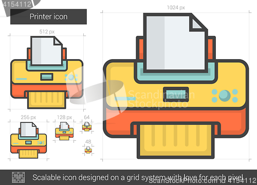 Image of Printer line icon.