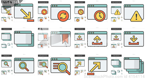 Image of Application line icon set.