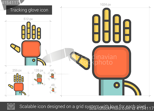 Image of Tracking glove line icon.