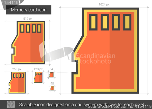 Image of Memory card line icon.