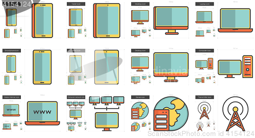 Image of Gadgets line icon set.