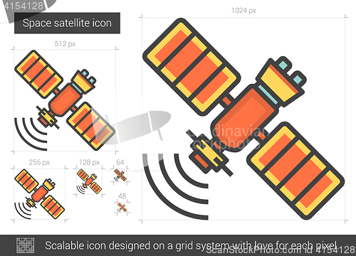 Image of Space satellite line icon.