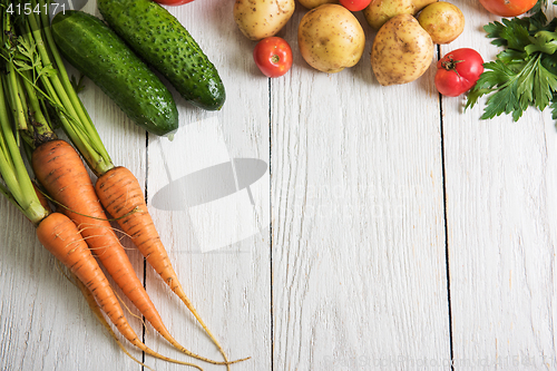 Image of freshly grown raw vegetables