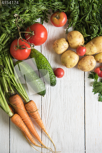 Image of freshly grown raw vegetables