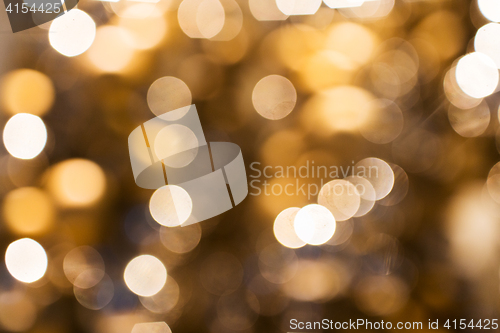 Image of blurred golden christmas lights bokeh