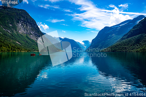 Image of lovatnet lake Beautiful Nature Norway.