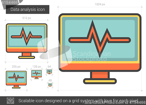 Image of Data analysis line icon.