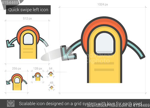 Image of Quick swipe left line icon.