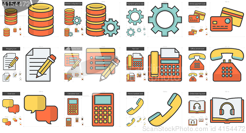 Image of Technology line icon set.