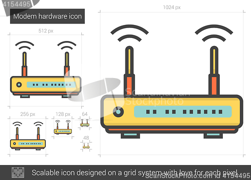 Image of Modem hardware line icon.