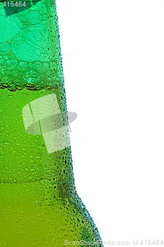 Image of Green glass beer bottle
