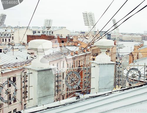 Image of roof top city scape St.Petersburg Russia