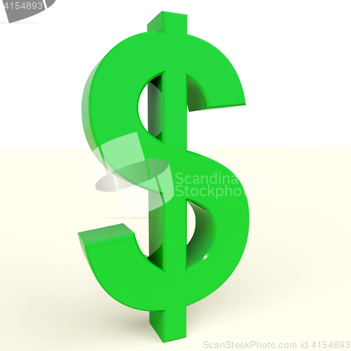 Image of Dollar Symbol Showing Money Or Investment In The Usa