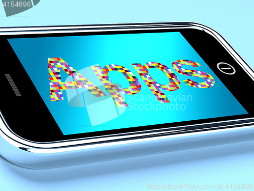 Image of Mobile Phone Apps Applications On Smartphone 