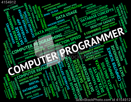 Image of Computer Programmer Represents Software Engineer And Communicati