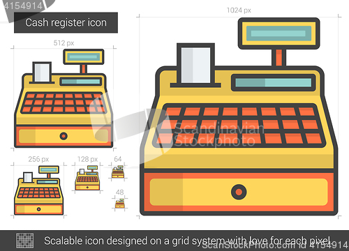 Image of Cash register line icon.