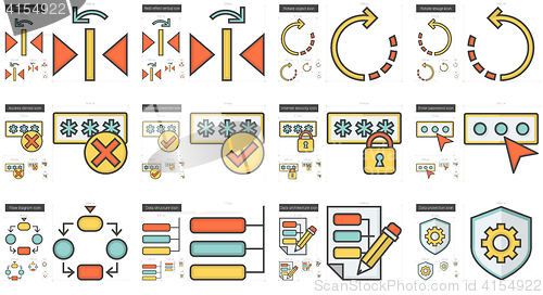 Image of Content Edition line icon set.