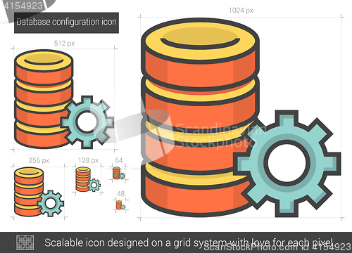 Image of Database configuration line icon.