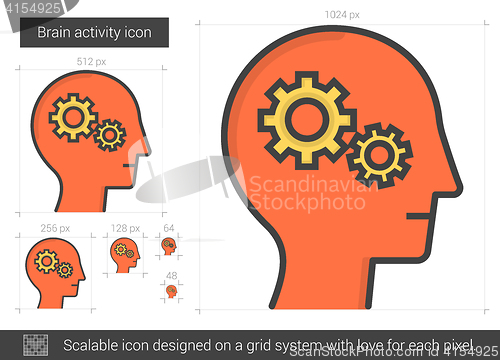 Image of Brain activity line icon.