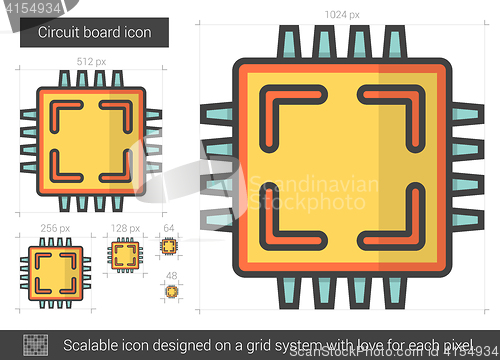 Image of Circuit board line icon.