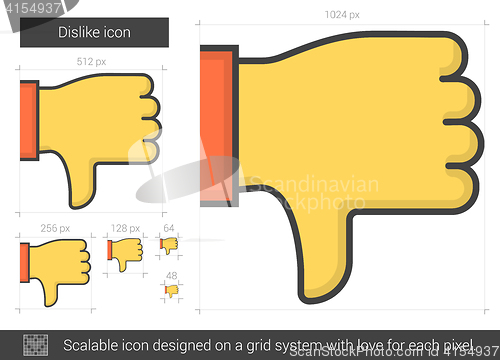 Image of Dislike line icon.