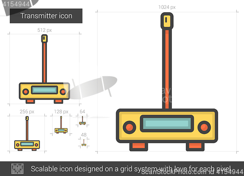 Image of Transmitter line icon.