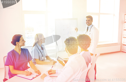 Image of group of doctors on presentation at hospital