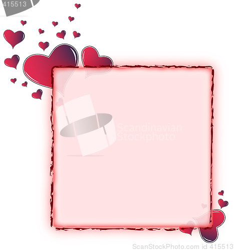 Image of Red amaranth heart frame - rounded