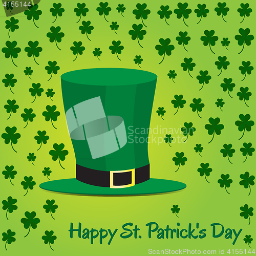 Image of Leprechaun hat on green background