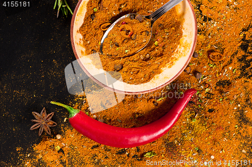 Image of Herbs and spices selection - cooking, healthy eating