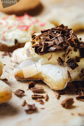 Image of Tasty homemade cookie with chocolate and cream