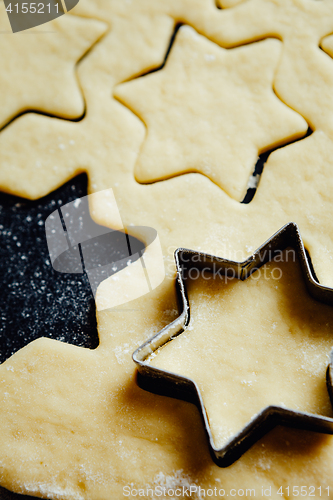 Image of Star form placed in a cookie dough