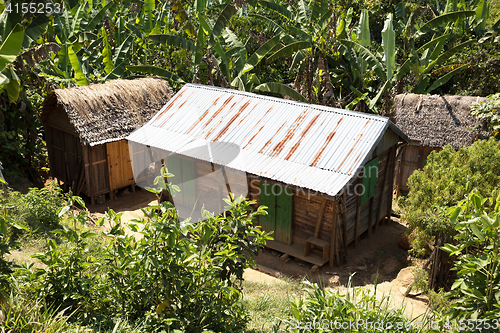 Image of African malagasy huts in Andasibe region