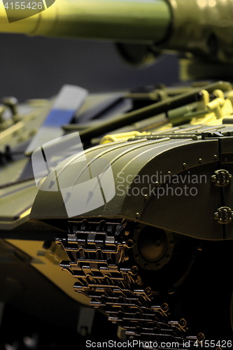 Image of  armored tank close to