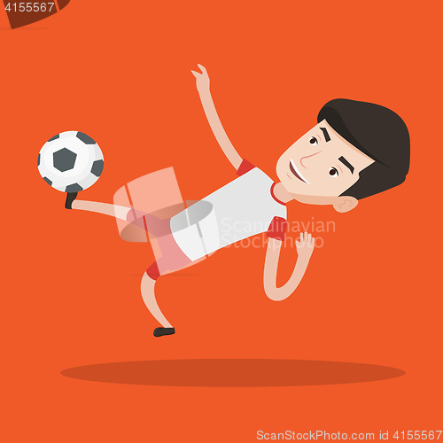 Image of Soccer player kicking ball vector illustration.