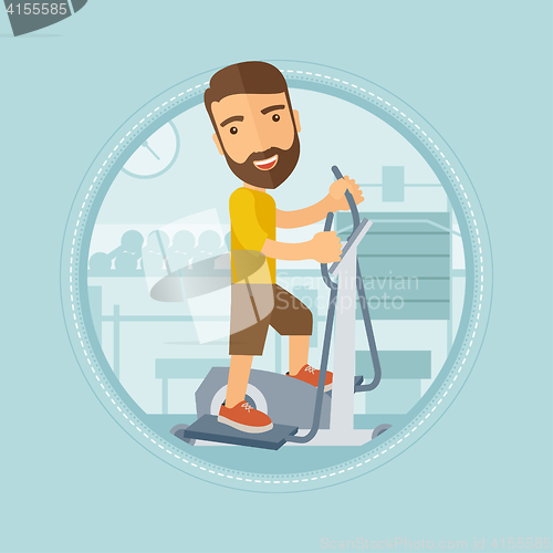 Image of Man making exercises in the gym.