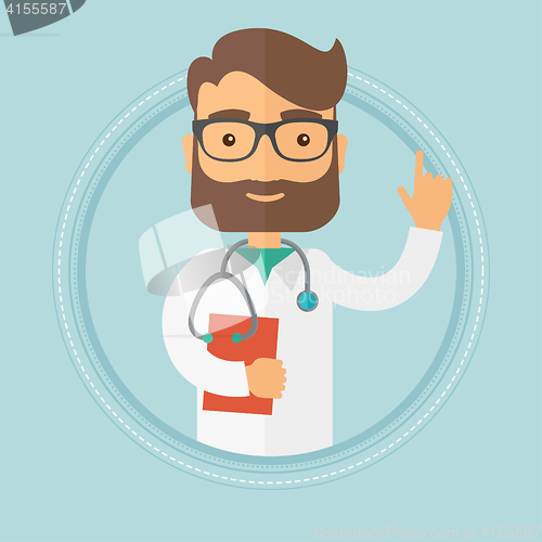 Image of Doctor holding file vector illustration.