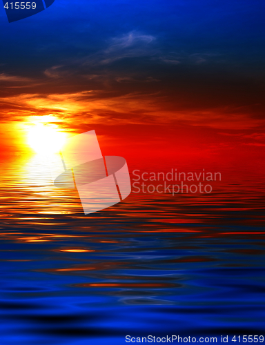 Image of Sunset on water